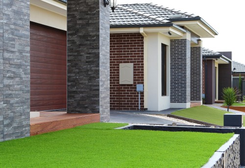 Suburban Street with modern houses