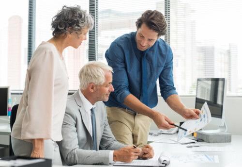 Businesspeople working together
